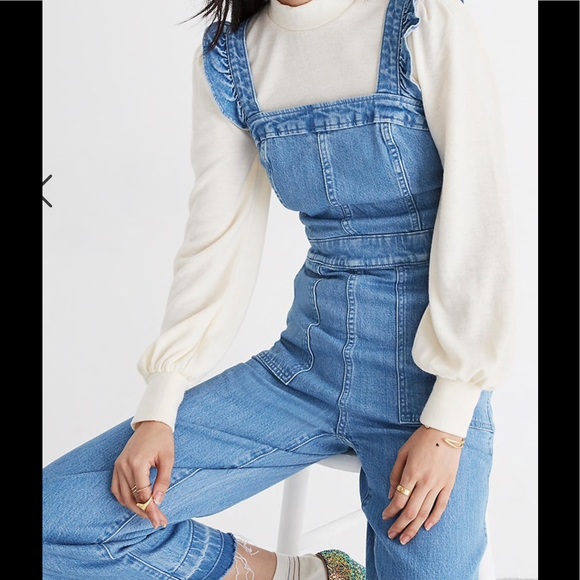 madewell ruffle strap jumpsuit